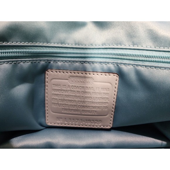 Authentic Coach Women Signature Logo Canvas Satchel Grey Fabric Silver Hardware - Picture 5 of 13